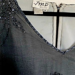 Vintage JMD sequined formal cocktail blouse size 1X